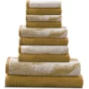 Marble Effect Towel Set Of 10 500 Gsm Cotton Towels Bronze