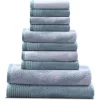 Marble Effect Towel Set Of 10 500 Gsm Cotton Towels Cyan
