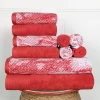 Marble Effect Towel Set Of 10 Luxurious 500 Gsm Cotton Towels Terra Cotta