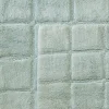 Non Slip Cotton Bath Mat Set Checkered Sage Green