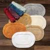 Oval Cotton Bath Rugs Set Of 2 Non Slip Bathroom Mats
