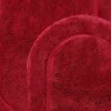Oval Non Slip Cotton Bath Mats Set Burgundy
