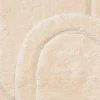 Oval Non Slip Cotton Bath Mats Set Ivory