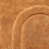 Oval Non Slip Cotton Bath Mats Set Rust