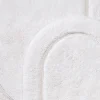 Oval Non Slip Cotton Bath Mats Set White