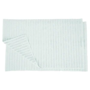 Ribbed Bath Mat Set Of 2 1000 Gsm Cotton Aqua Marine