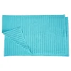 Ribbed Bath Mat Set Of 2 1000 Gsm Cotton Turquoise
