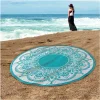 Bohemian Round Beach Towel Blanket Lotus