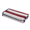 Checkered Stripes Oversized Beach Towel Set 550 Gsm Cotton Navy Blue