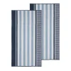 Checkered Stripes Oversized Beach Towels Set Of 2 550 Gsm Cotton Dusky Blue