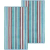 Rope Striped Oversized Beach Towels Set 550 Gsm Cotton Aqua