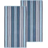 Rope Striped Oversized Beach Towels Set 550 Gsm Cotton Sky Blue