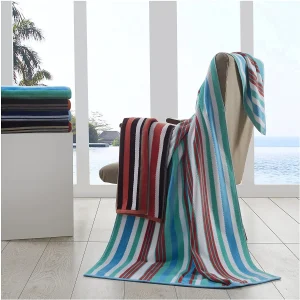 Rope Striped Oversized Beach Towels Set Of 2 550 Gsm Cotton