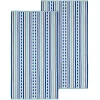Stitch Striped Oversized Beach Towels Set 550 Gsm Cotton Aqua Sky