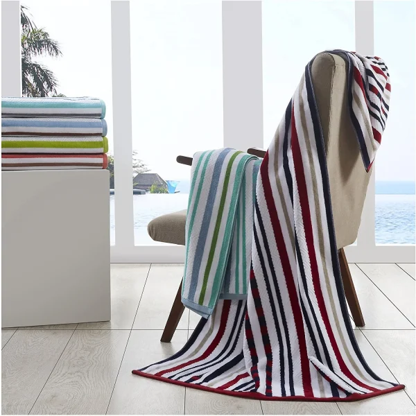 Stitch Striped Oversized Beach Towels Set Of 2 550 Gsm Cotton