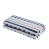 Textured Stitch Stripes Oversized Beach Towel Set 550 Gsm Cotton Morning Blue