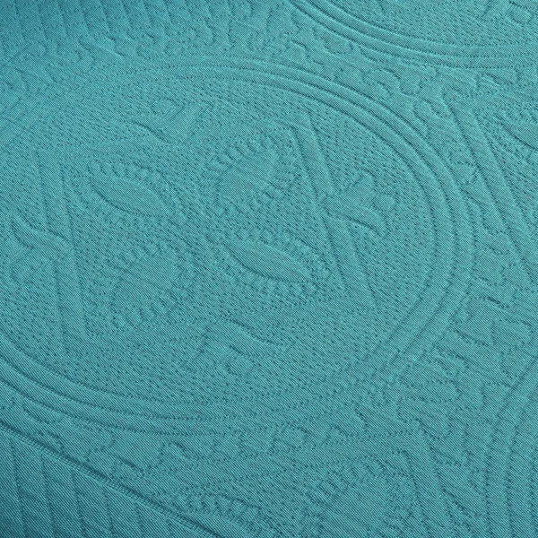 Celtic Circles Scalloped Bedspread Set Peacock Blue