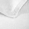 Geometric Fret Cotton Bedspread Set White