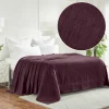 All Season Basket Weave Blanket Plum