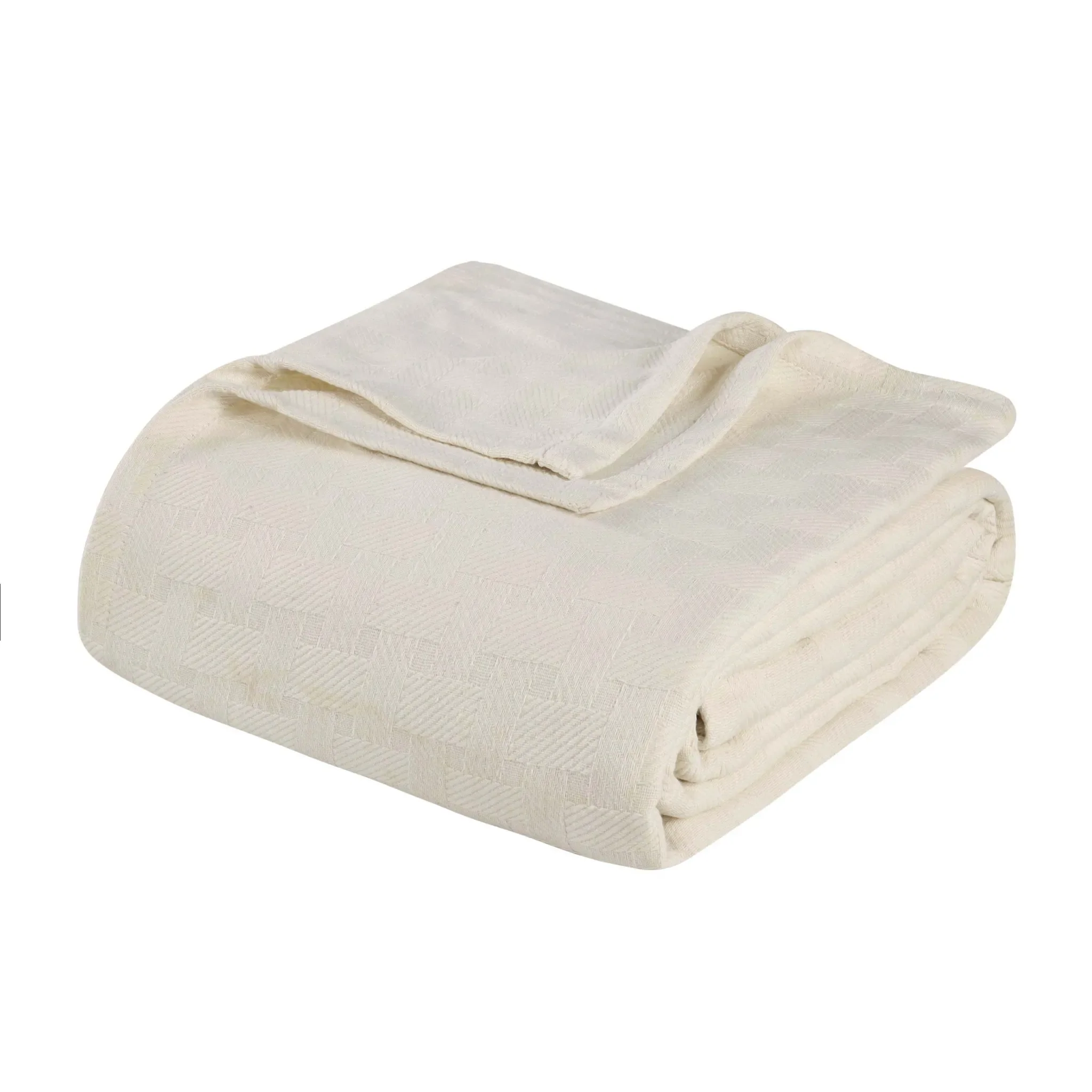 All Season Basket Weave Blankets Throws Ivory