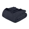 All Season Basket Weave Blankets Throws Navy Blue
