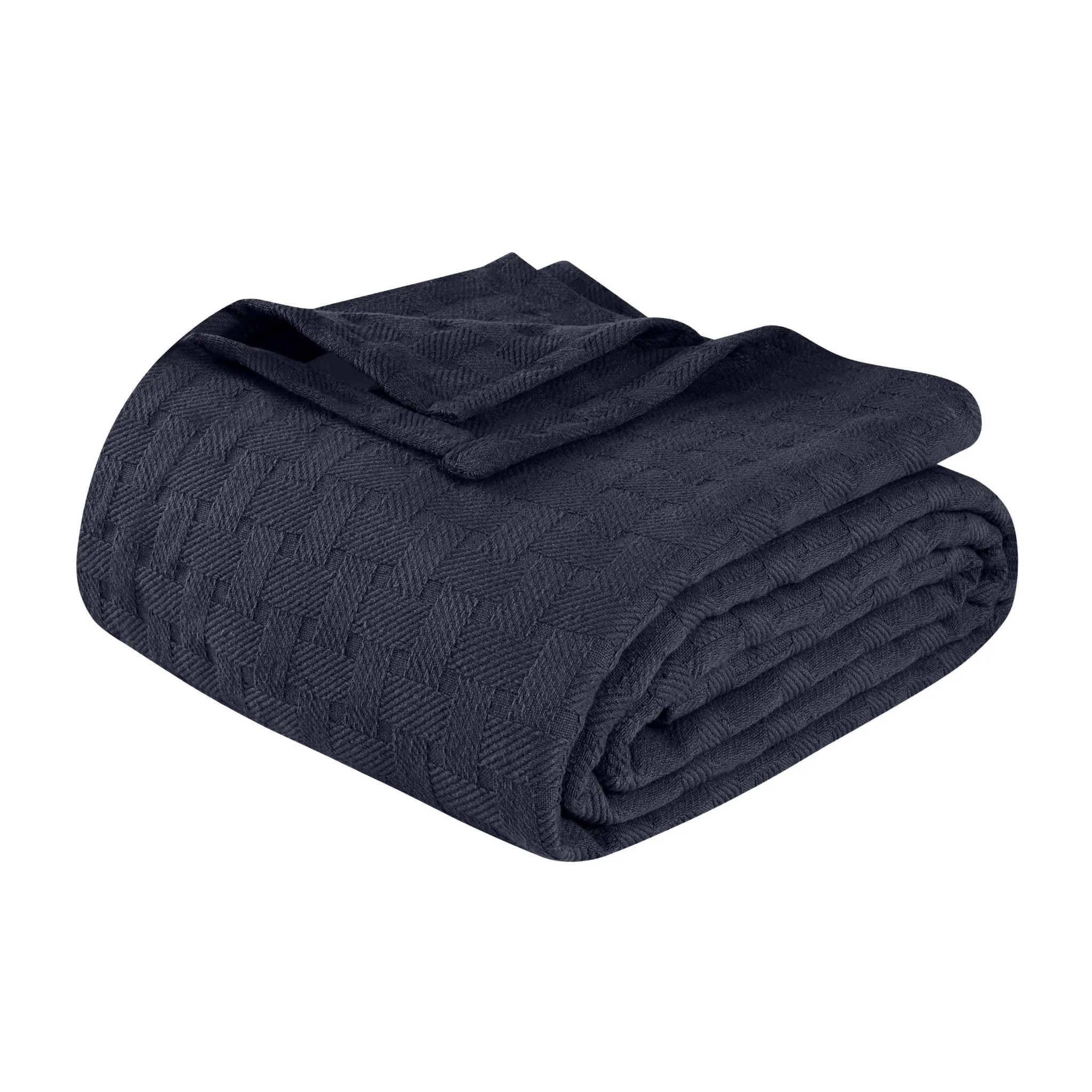 All Season Basket Weave Blankets Throws Navy Blue