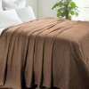 All Season Basket Weave Cotton Blanket Taupe