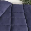 Oversized Down Alternative Box Stitched Comforter Navy Blue