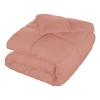 Oversized Down Alternative Comforter Hypoallergenic Fill Blush
