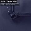 Oversized Down Alternative Comforter With Corner Ties Navy Blue
