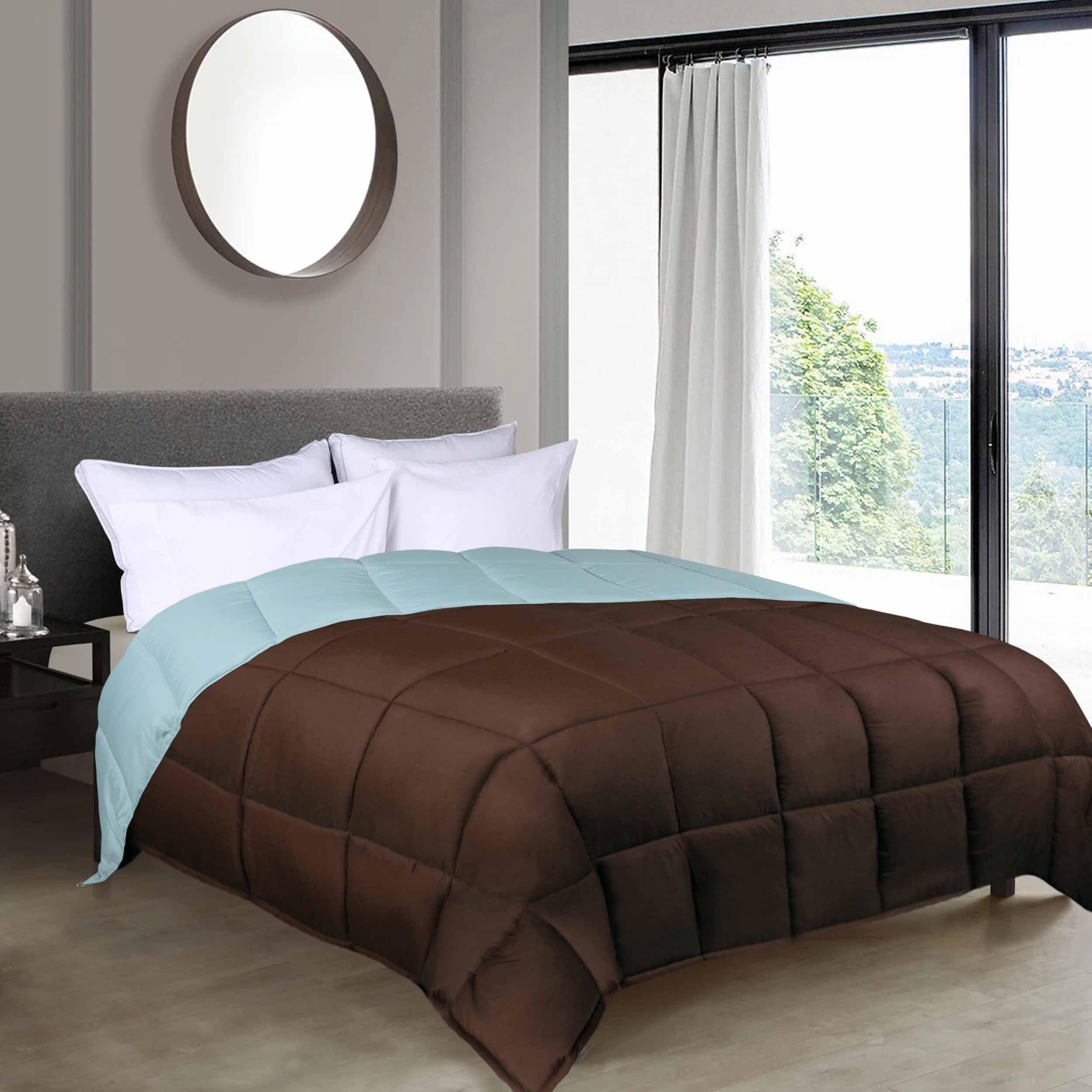 Medium Warmth Reversible Comforter Choco Sky Blue