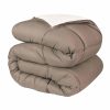 Medium Warmth Reversible Comforter Duvet Insert Ivory Taupe