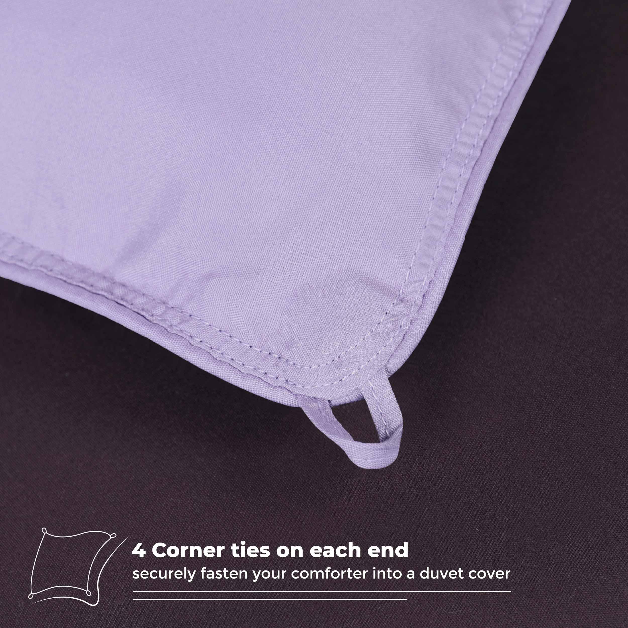 Medium Warmth Reversible Comforter Duvet Insert With Ties