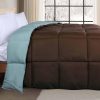 Medium Warmth Reversible Comforter Hypoallergenic Choco Sky Blue