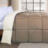 Medium Warmth Reversible Comforter Hypoallergenic Ivory Taupe