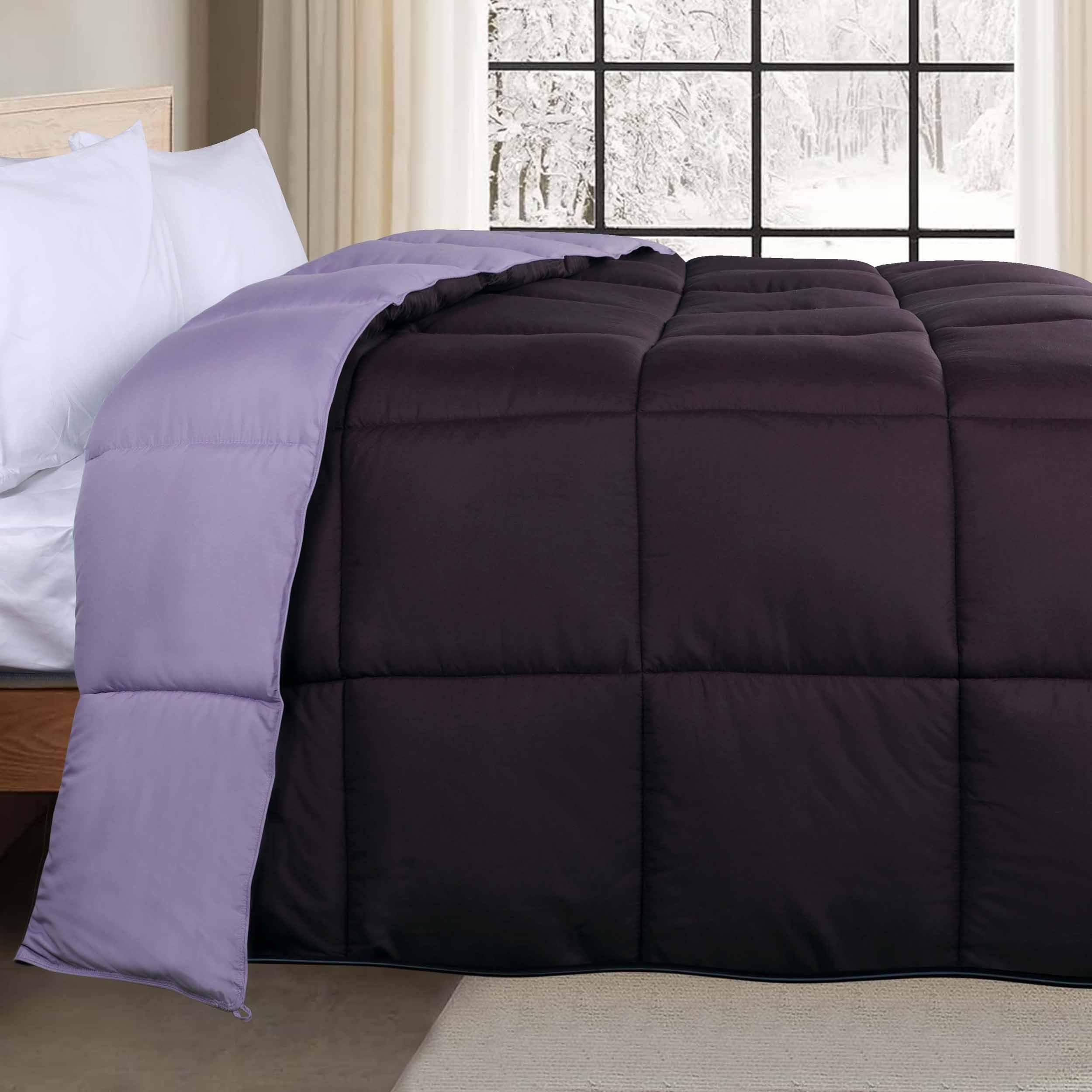 Medium Warmth Reversible Comforter Hypoallergenic Plum Lilac