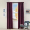 Basket Weave Blackout Curtains Set Of 2 Curtain Panels Mulberry