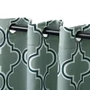 Bohemian Trellis Room Darkening Curtains Set Grommet Header Thermal Insulated Curtain Panel Pair Teal
