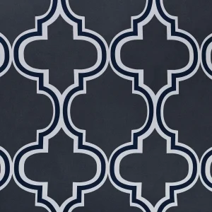 Bohemian Trellis Room Darkening Curtains Set Grommet Thermal Insulated Curtain Panel Pair Navy Blue