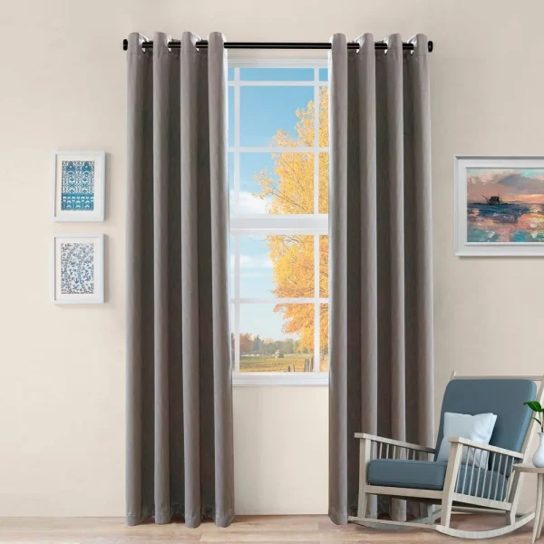 Charcoal Grey Blackout Curtain Panel Pair