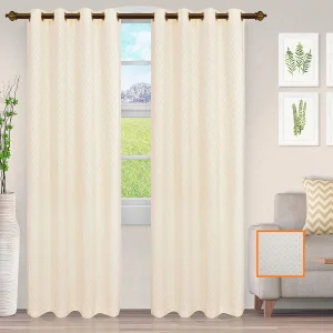 Diamond Trellis Curtains Set Of 2 Jacquard Curtain Panels