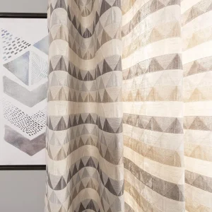 Dunes Semi Sheer Curtains Set Of 2 Jacquard Medium Opacity Curtain Panel Pair Sand