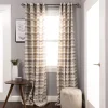 Dunes Semi-Sheer Curtains Set Of 2 Jacquard Medium Opacity Curtain Panels Sand