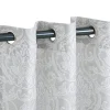 Floral Damask Curtains Set Grommet Curtain Panels Light Grey