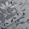Floral Semi Sheer Curtains Set Of 2 Jacquard Leaf Pattern Curtain Panels Grey Charcoal