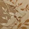 Floral Semi Sheer Curtains Set Of 2 Jacquard Leaf Pattern Curtain Panels Taupe Chocolate