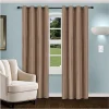 Linen Textured Blackout Curtains Set Of 2 Curtain Panels Brown