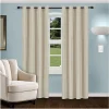 Linen Textured Blackout Curtains Set Of 2 Curtain Panels Cream