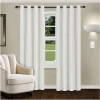 Linen Textured Blackout Curtains Set Of 2 Curtain Panels White