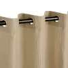 Metallic Waterfall Curtains Set Of 2 Grommet Header Semi Sheer Curtain Panels Sand